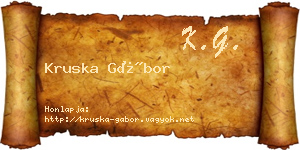 Kruska Gábor névjegykártya